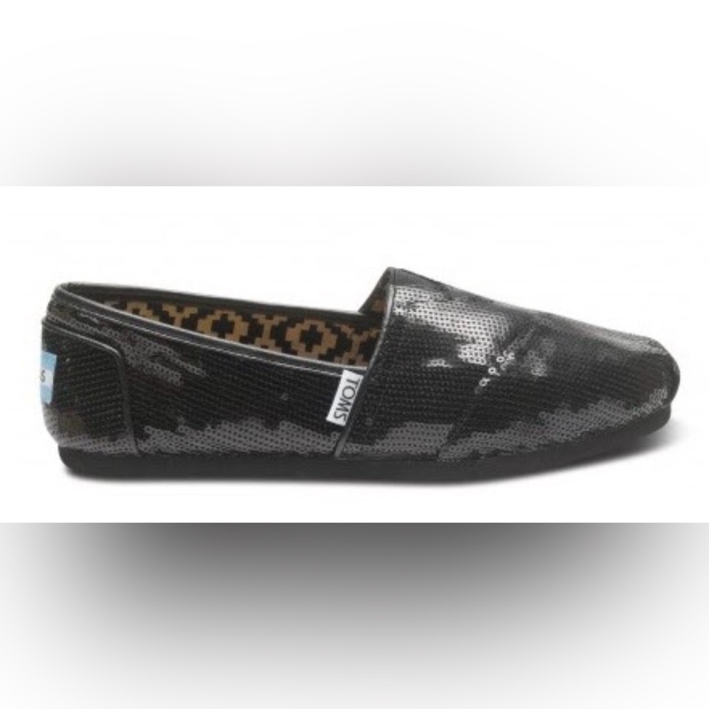 TOMS | Black Sequin Classic Alpargata slip-on shoes